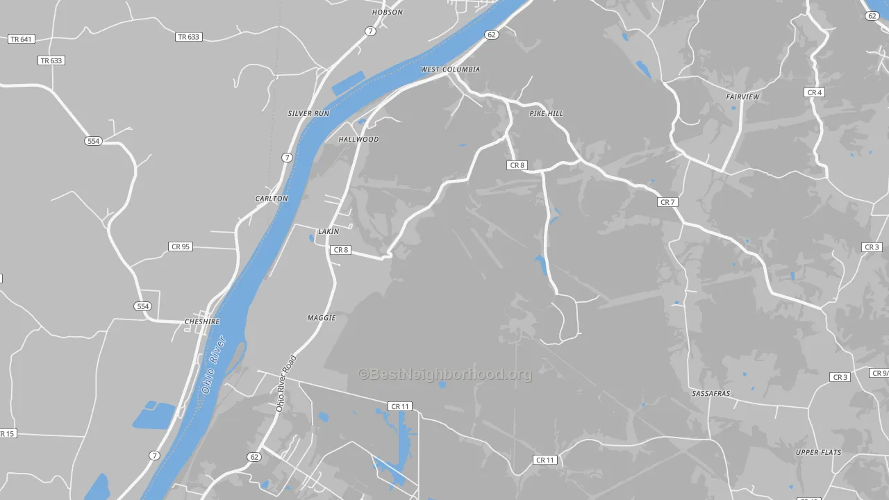 Transit Grade map of West Columbia, WV