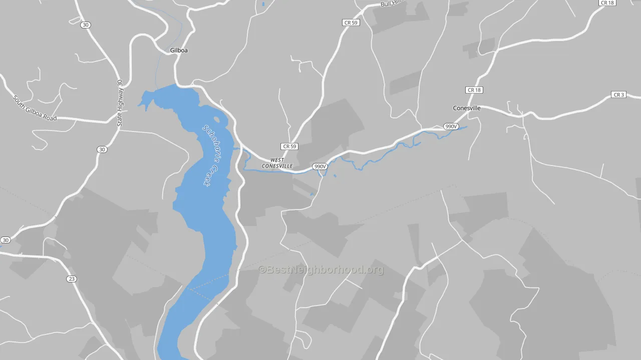 Transit Grade map of West Conesville, NY