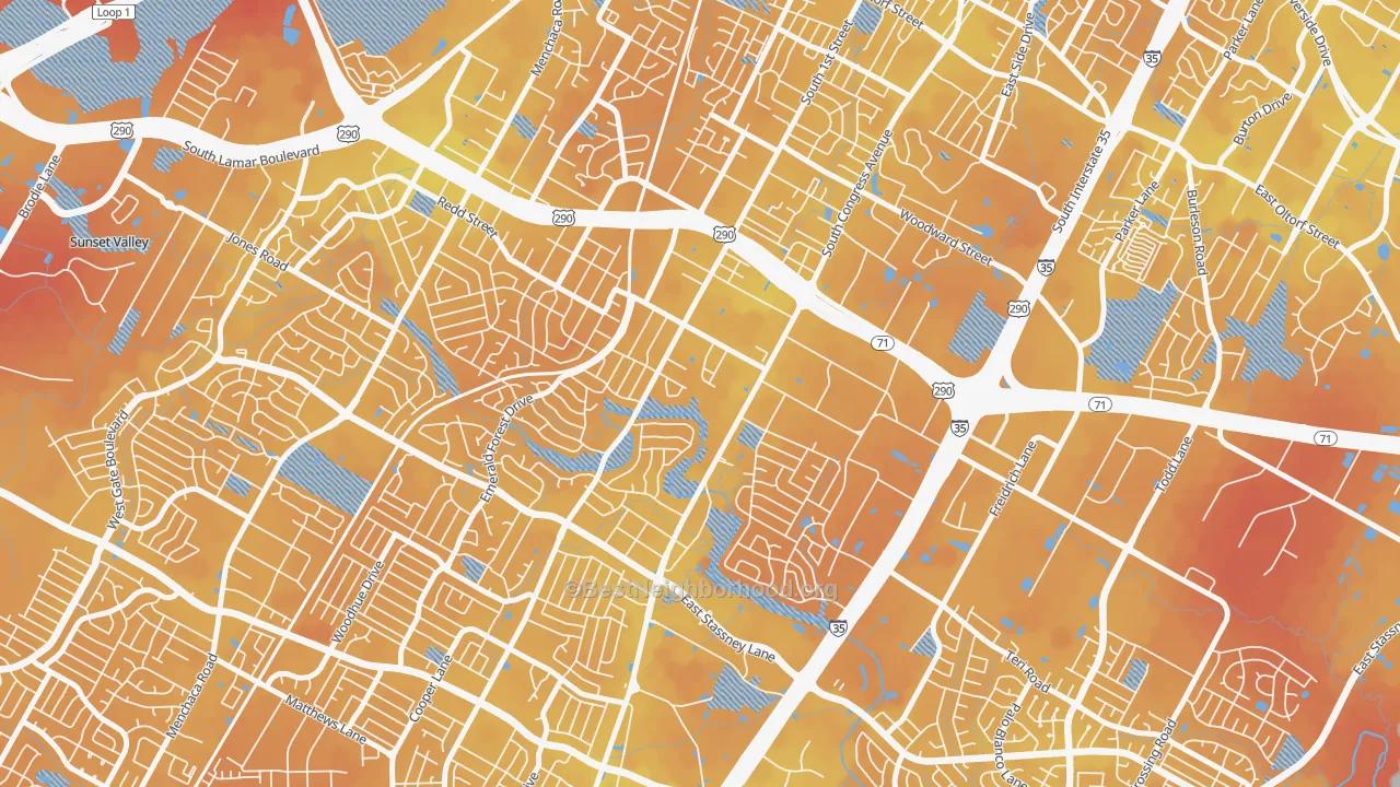 Transit Grade map of West Congress, Austin, TX