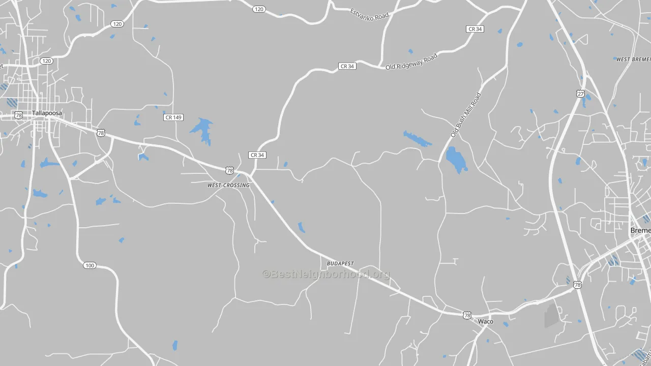 Transit Grade map of West Crossing, GA
