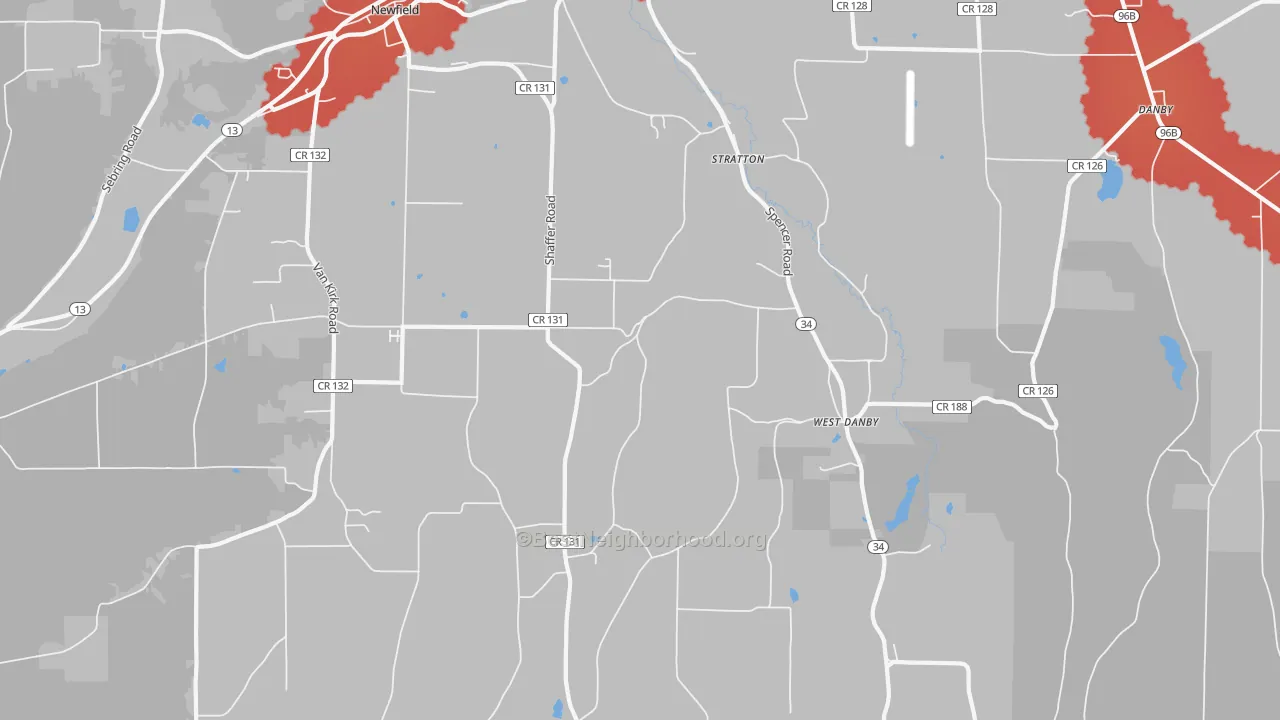 Transit Grade map of West Danby, NY