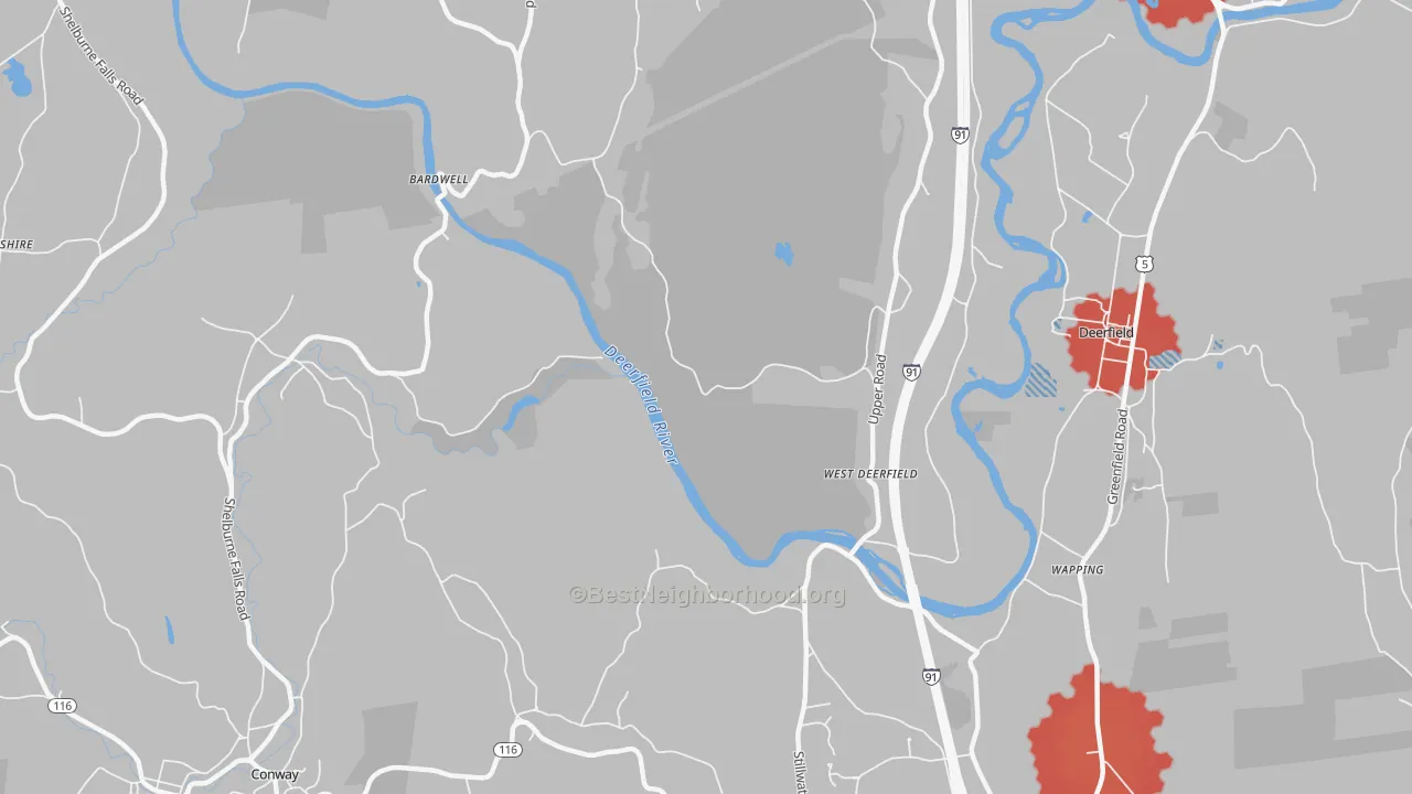 Transit Grade map of West Deerfield, MA
