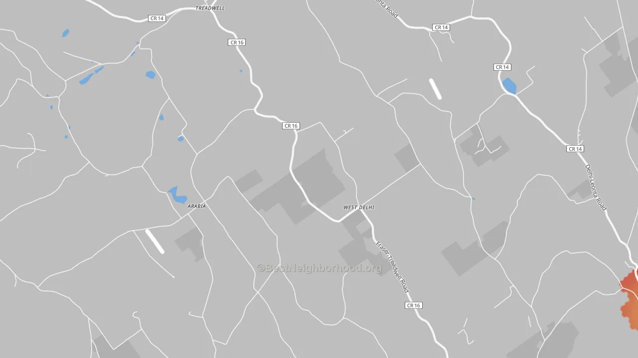 Transit Grade map of West Delhi, NY