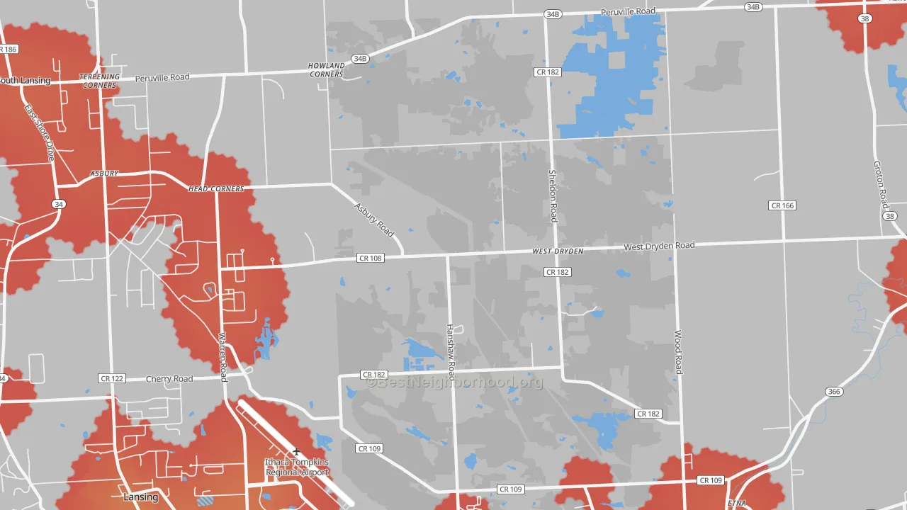Transit Grade map of West Dryden, NY