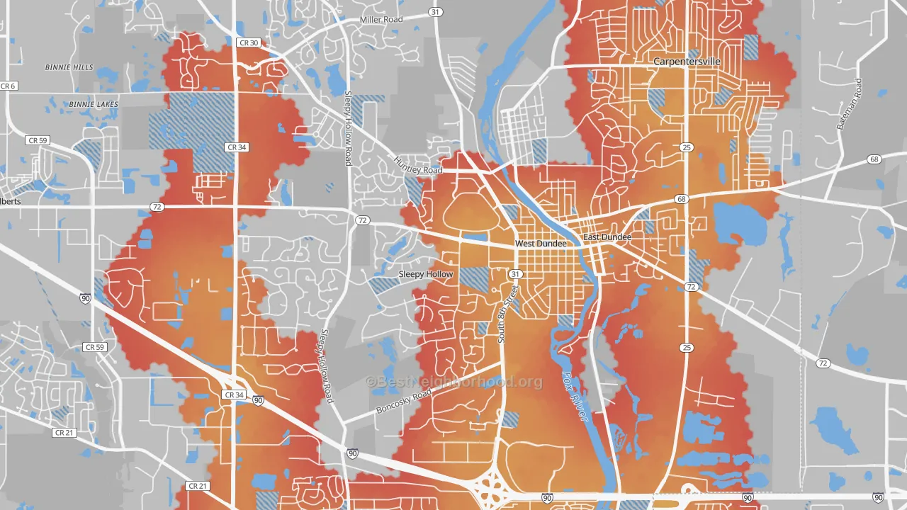 Transit Grade map of West Dundee, IL