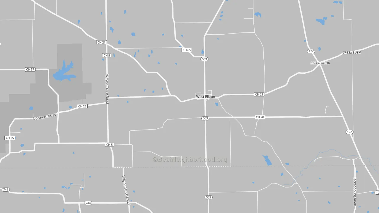 Transit Grade map of West Elkton, OH