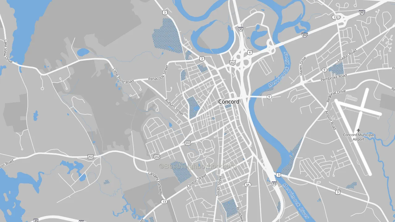 Transit Grade map of West End, Concord, NH