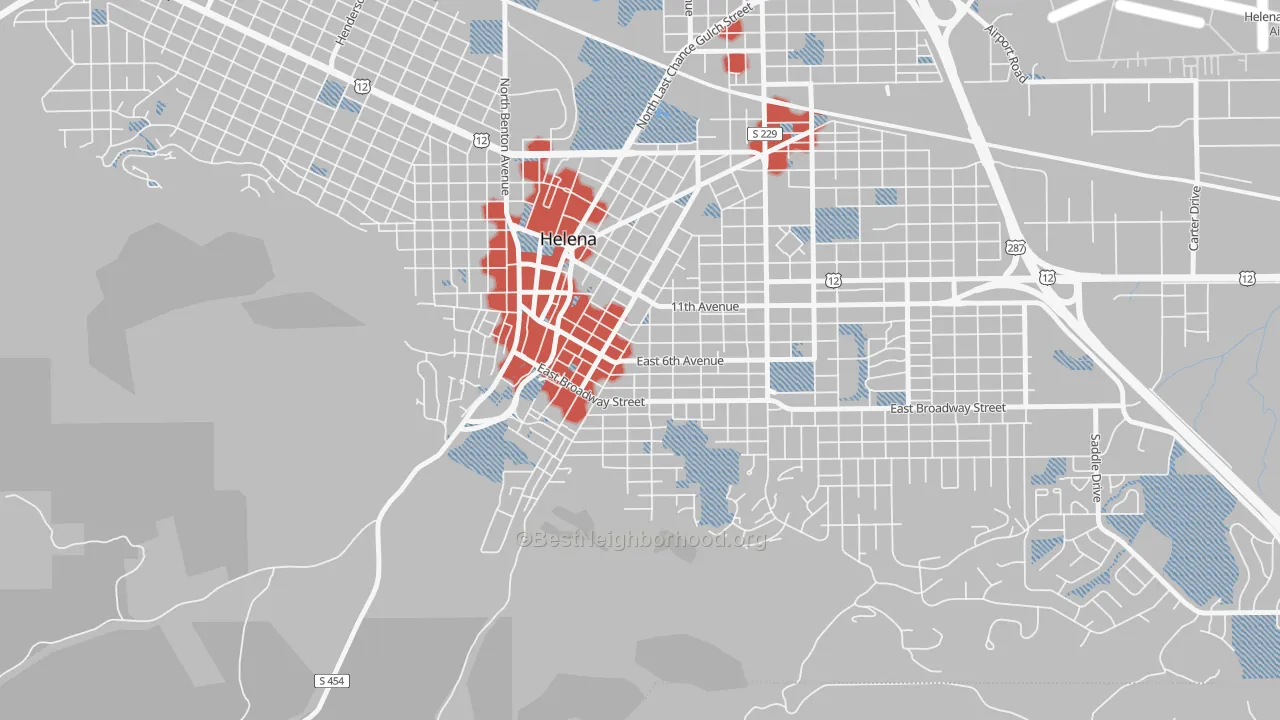 Transit Grade map of West End Helena, Helena, MT