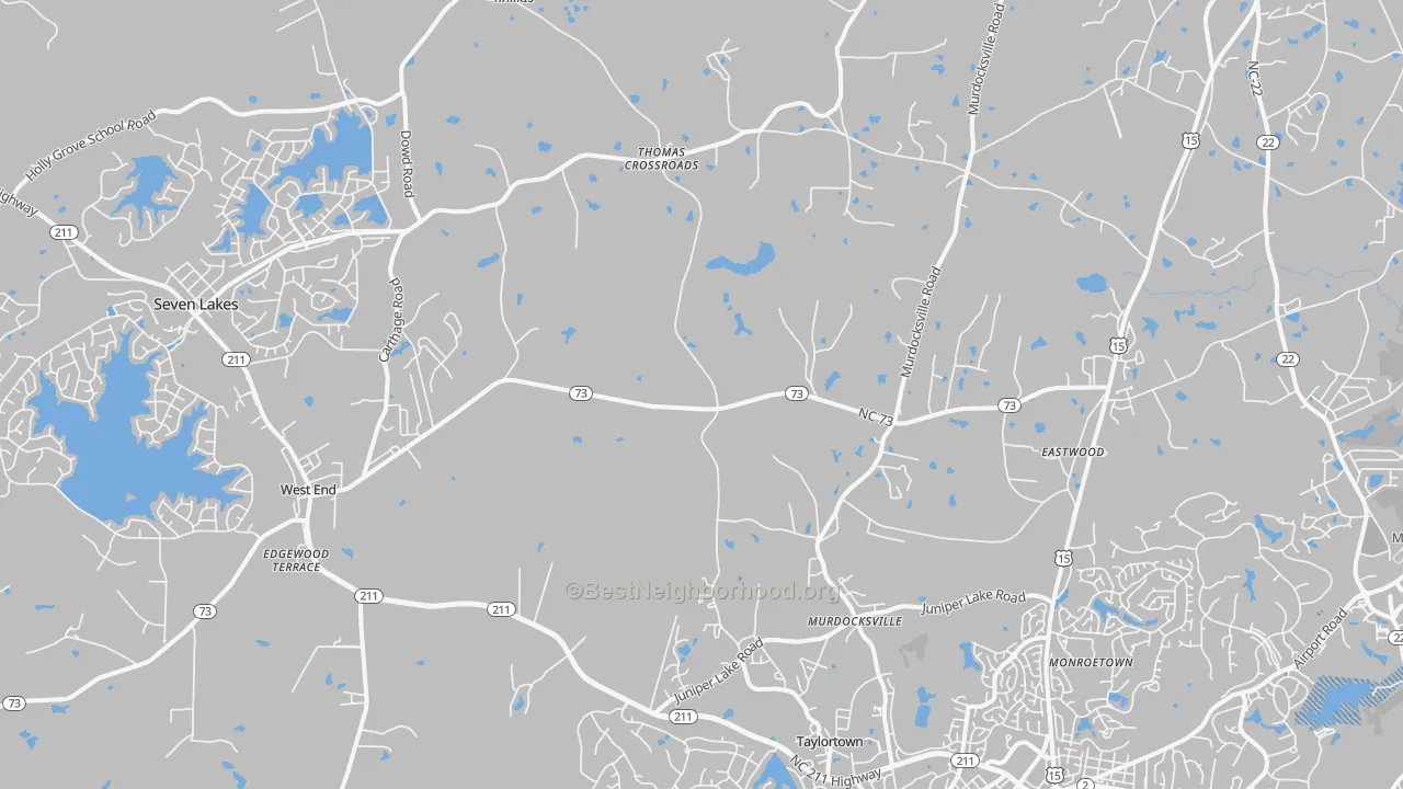 Transit Grade map of West End, NC