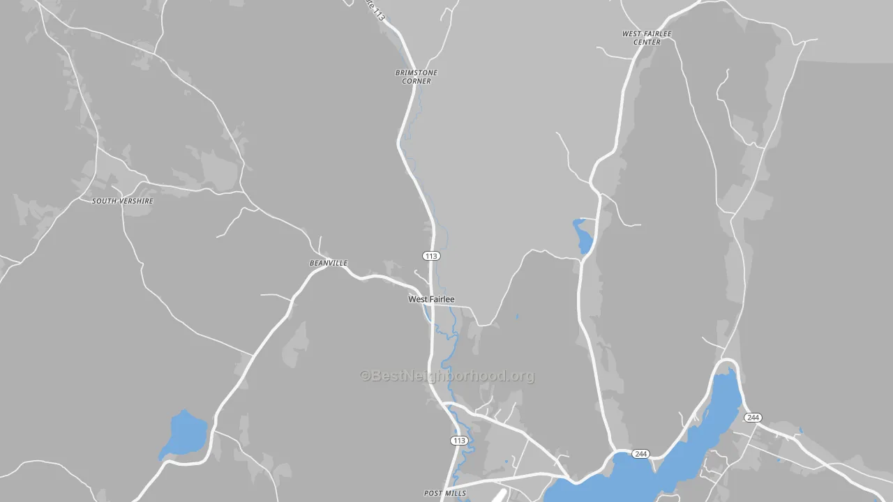 Transit Grade map of West Fairlee, VT