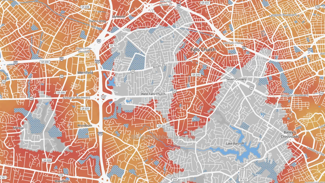 Transit Grade map of West Falls Church, VA