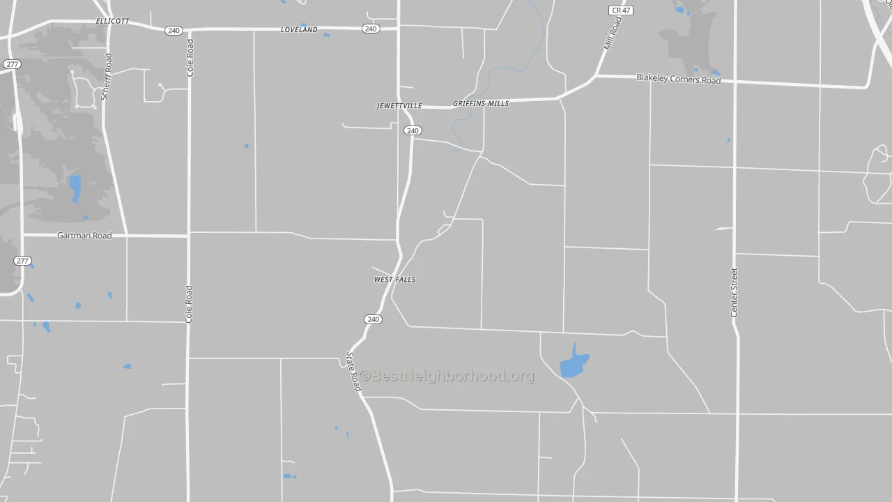 Transit Grade map of West Falls, NY