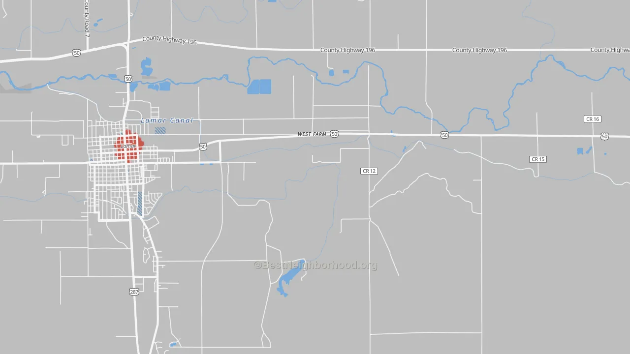 Transit Grade map of West Farm, CO