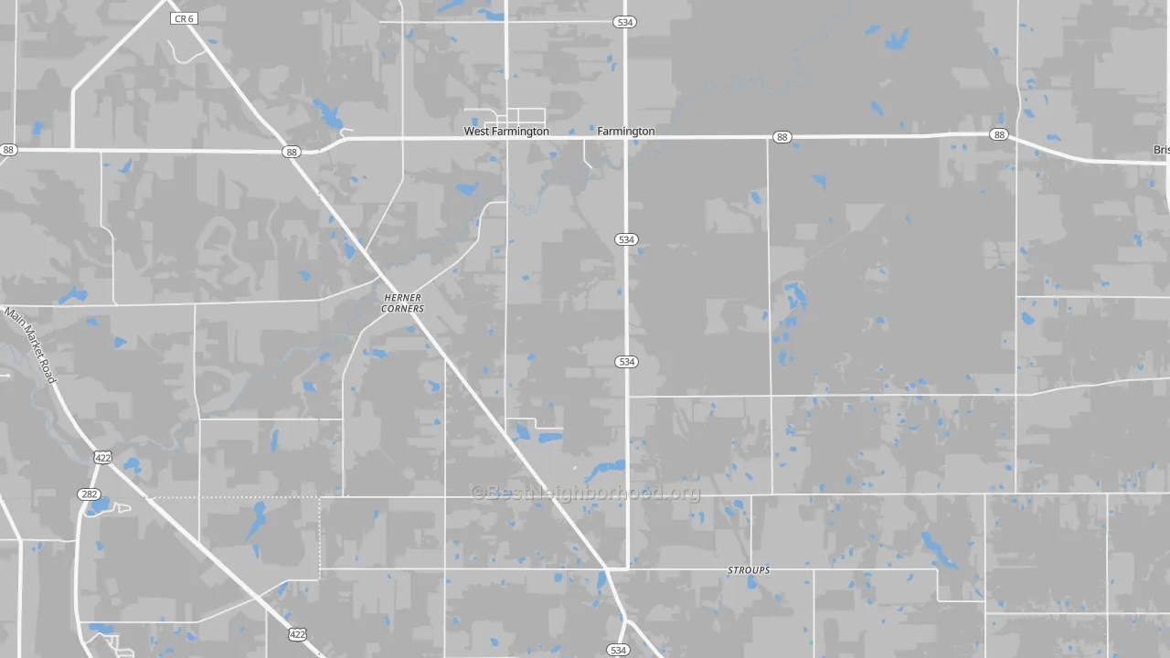 Transit Grade map of West Farmington, OH