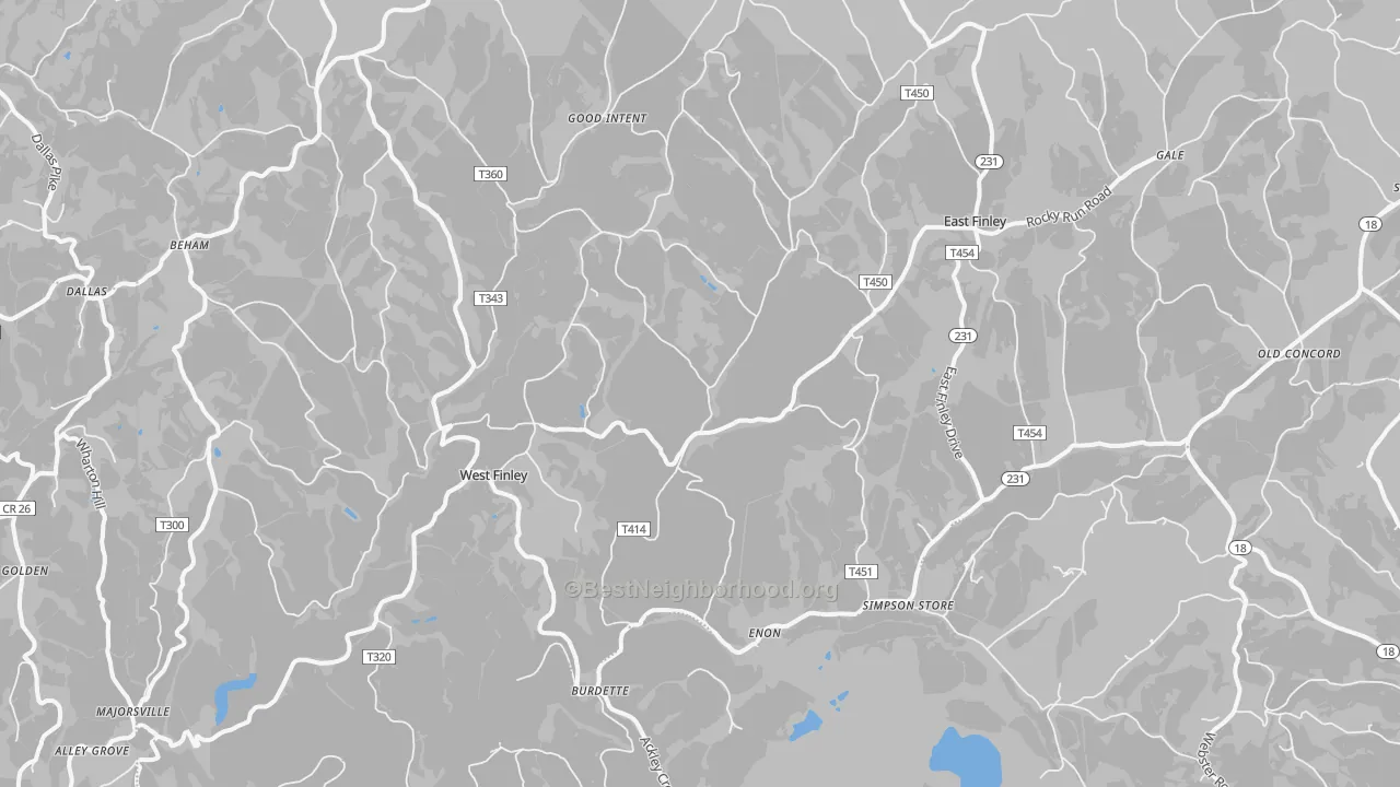 Transit Grade map of West Finley, PA