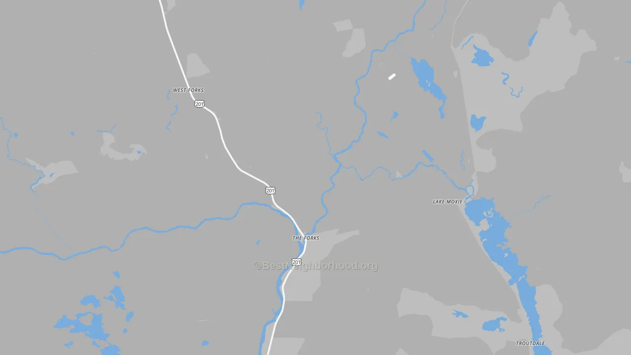 Transit Grade map of West Forks, ME