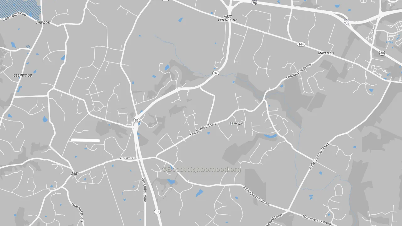 Transit Grade map of West Friendship, MD