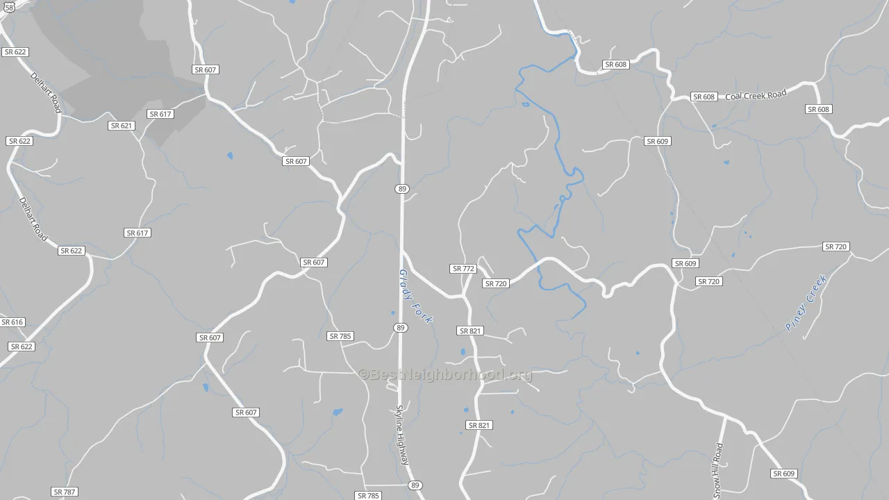 Transit Grade map of West Galax, VA
