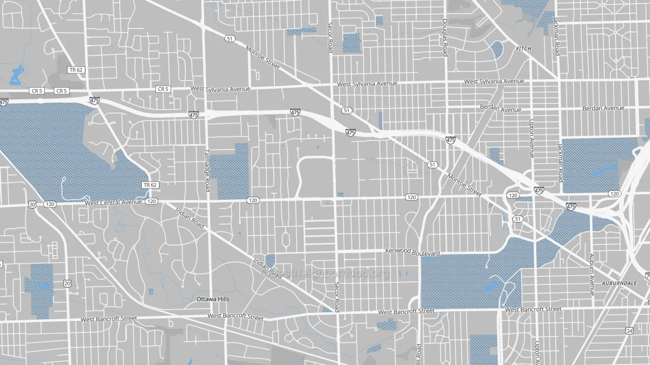 Transit Grade map of West Gate, Toledo, OH
