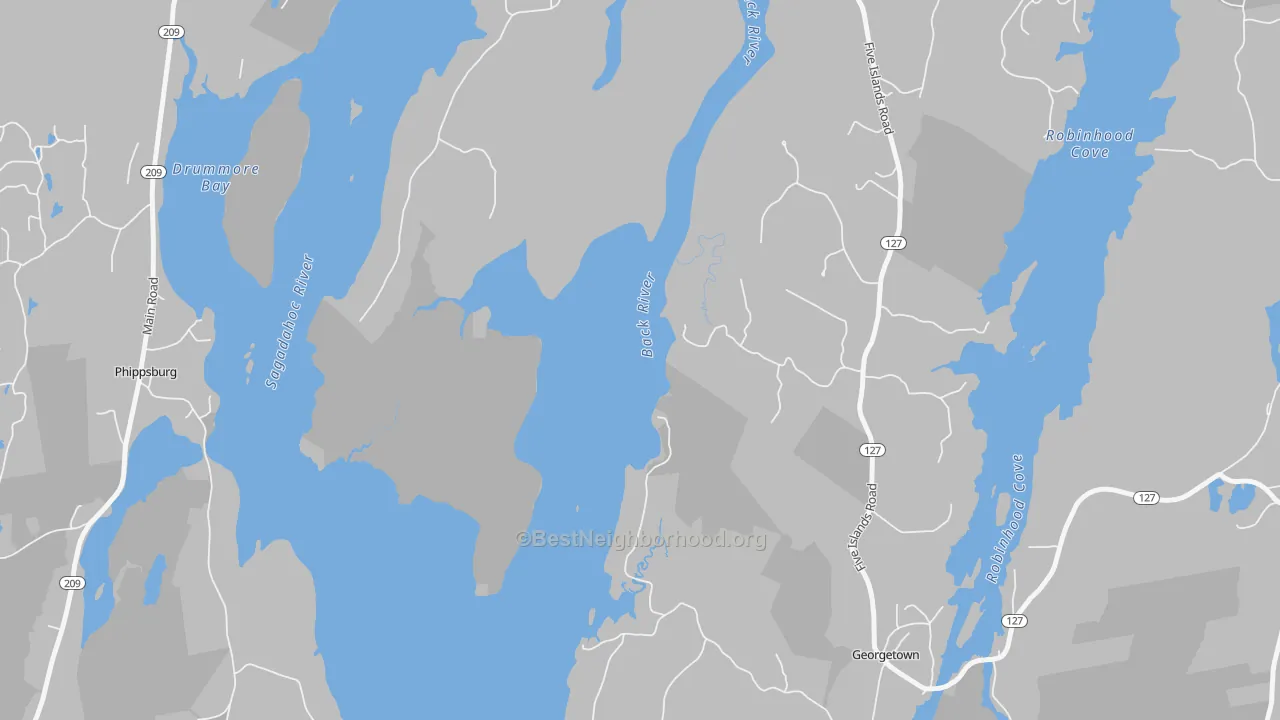 Transit Grade map of West Georgetown, ME