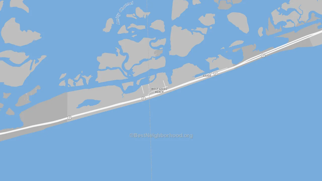 Transit Grade map of West Gilgo Beach, NY