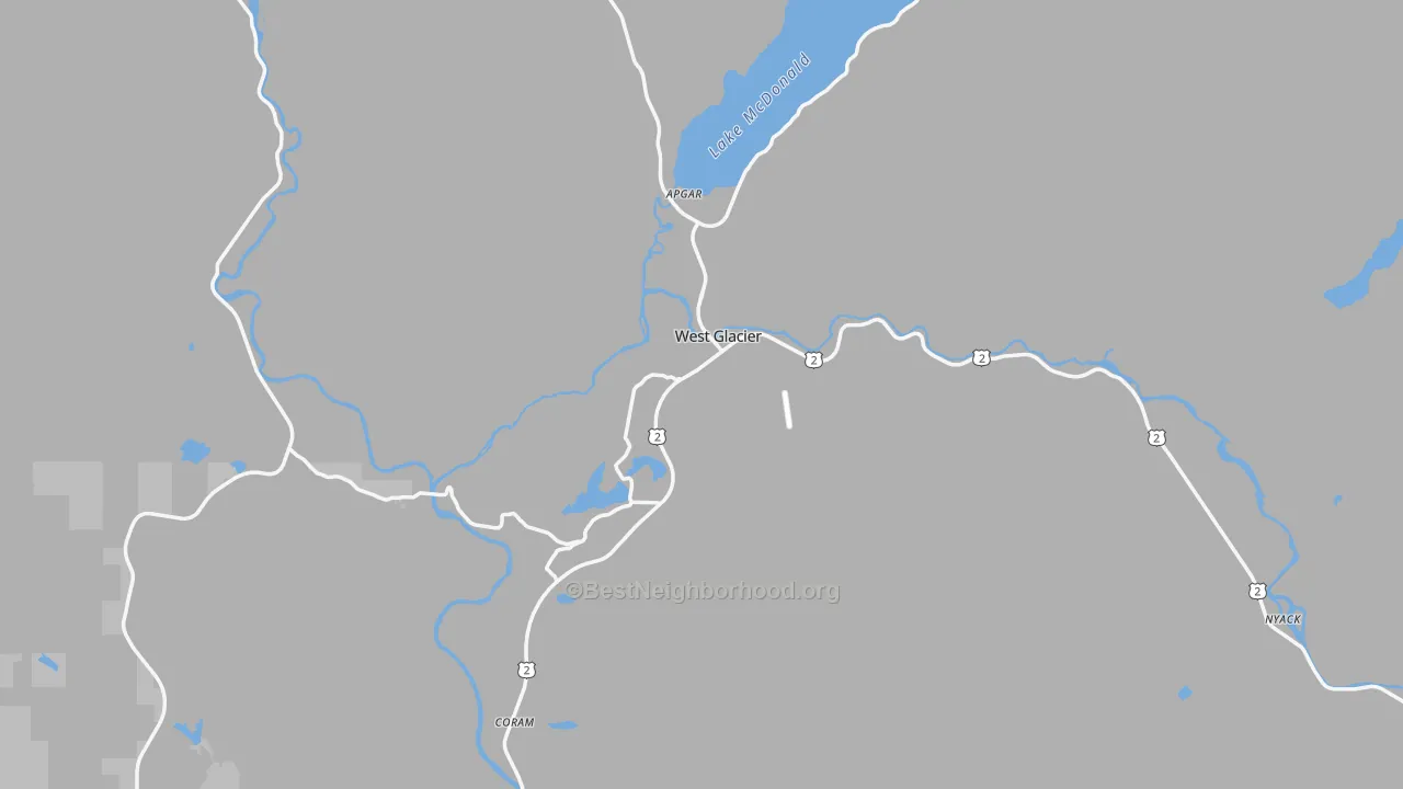 Transit Grade map of West Glacier, MT