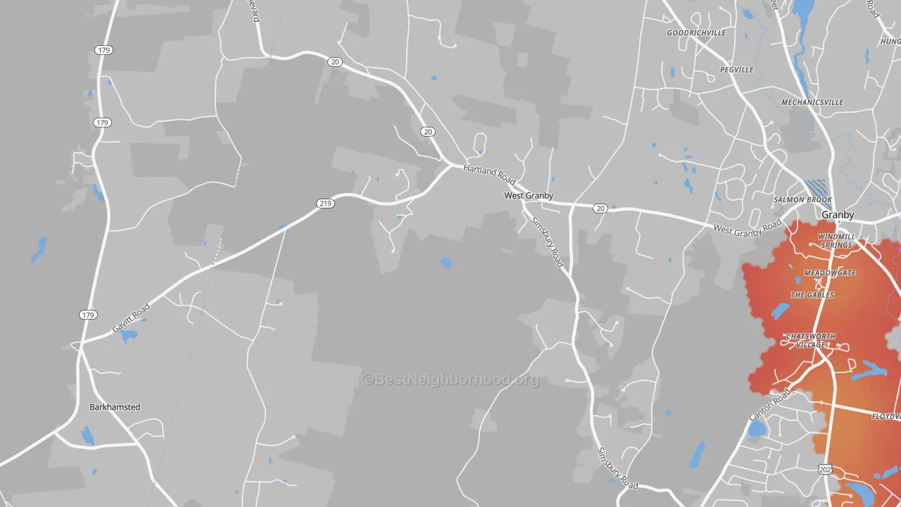 Transit Grade map of West Granby, CT