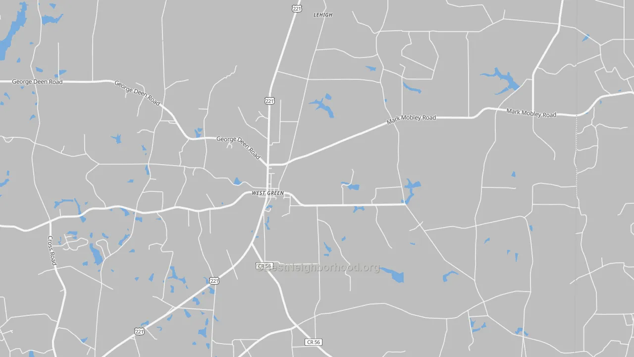 Transit Grade map of West Green, GA