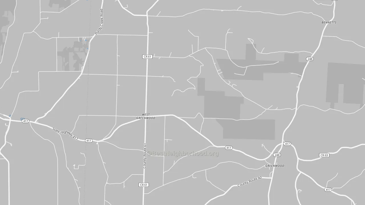Transit Grade map of West Greenwood, NY