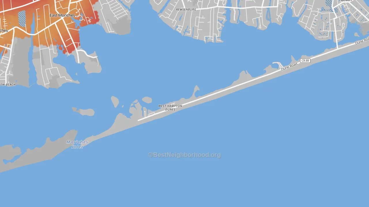Transit Grade map of West Hampton Dunes, NY