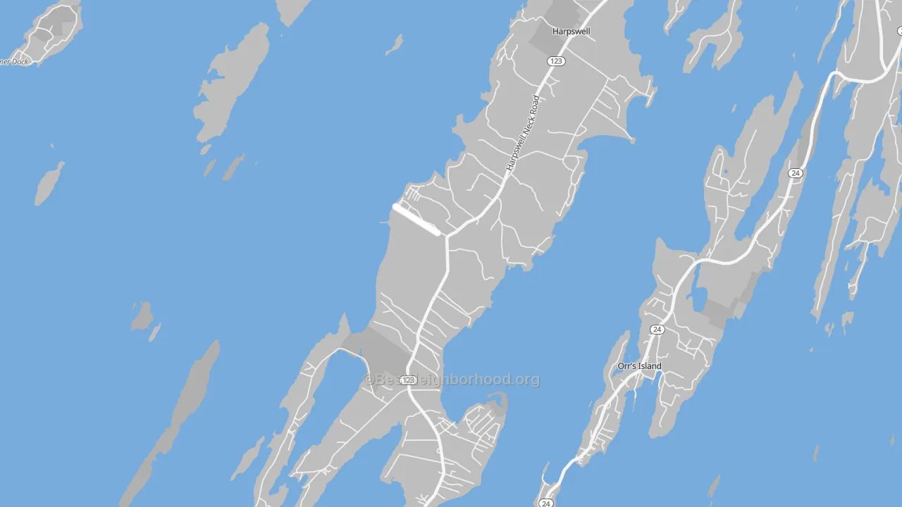 Transit Grade map of West Harpswell, ME