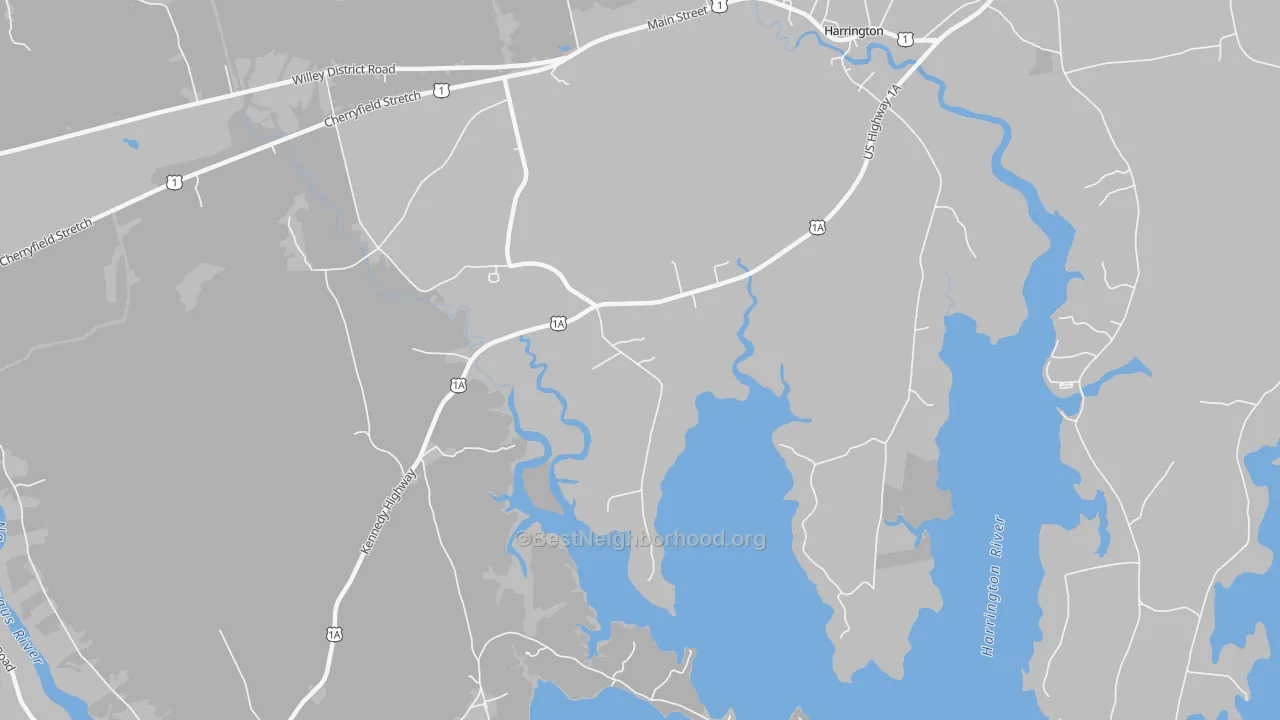 Transit Grade map of West Harrington, ME