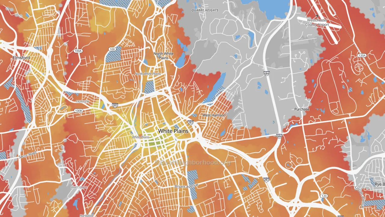 Transit Grade map of West Harrison, NY