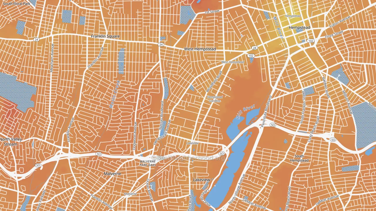Transit Grade map of West Hempstead, NY