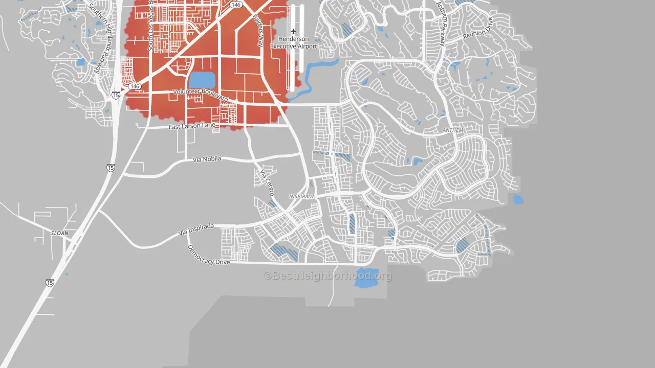 Transit Grade map of West Henderson, Henderson, NV