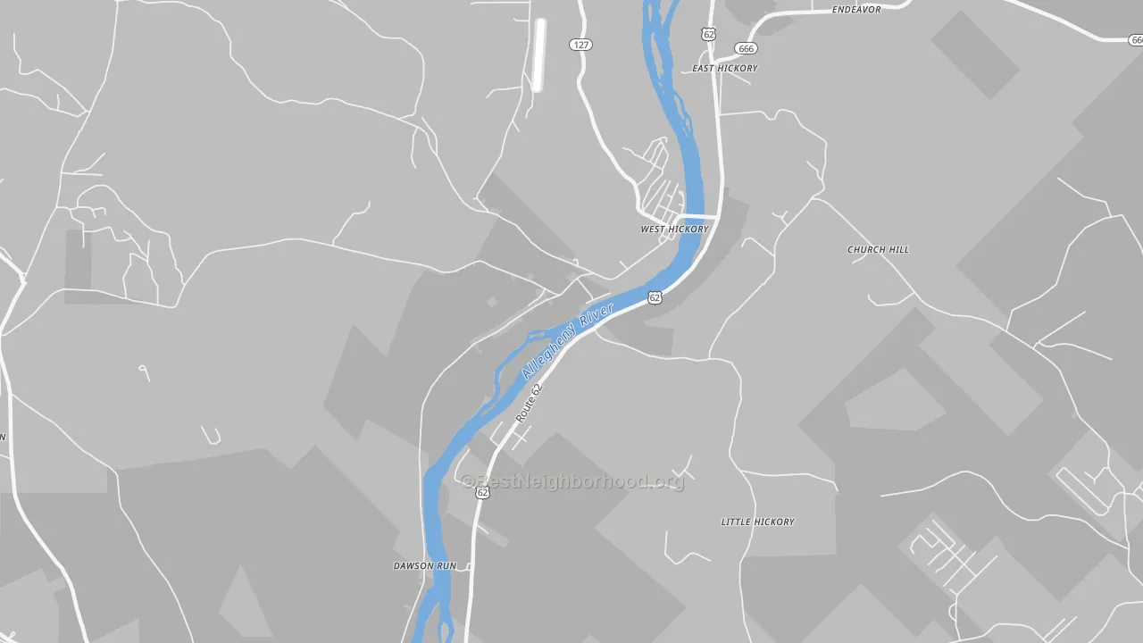 Transit Grade map of West Hickory, PA