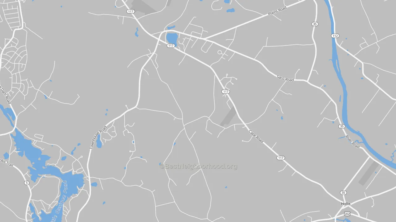 Transit Grade map of West Hollis, ME