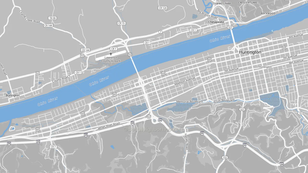 Transit Grade map of West Huntington, Huntington, WV