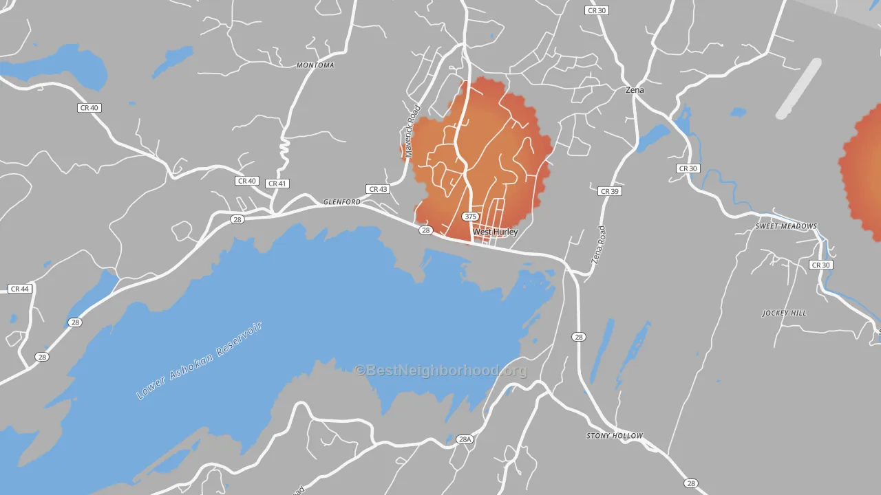 Transit Grade map of West Hurley, NY