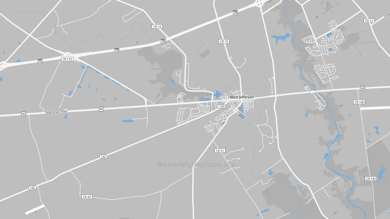 Transit Grade map of West Jefferson, OH