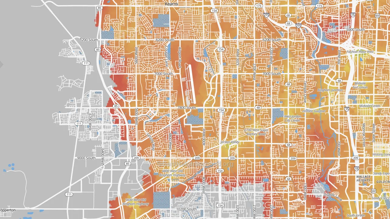 Transit Grade map of West Jordan, UT