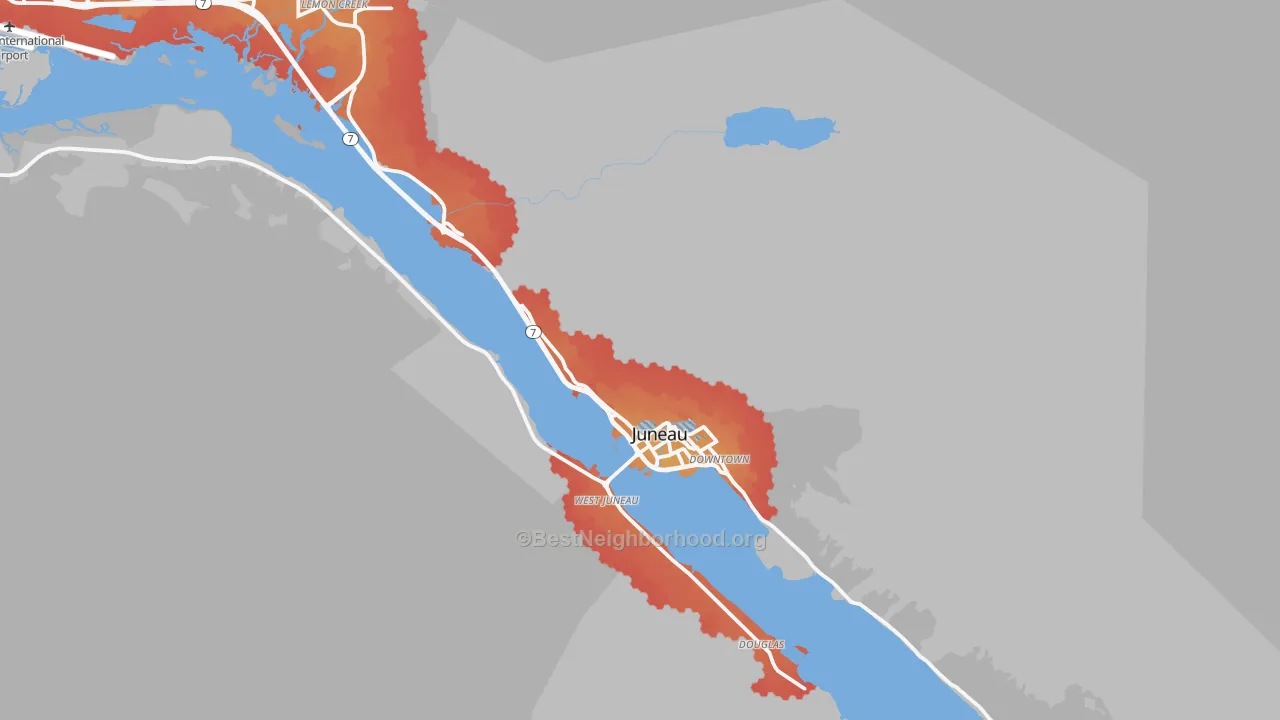 Transit Grade map of West Juneau, AK