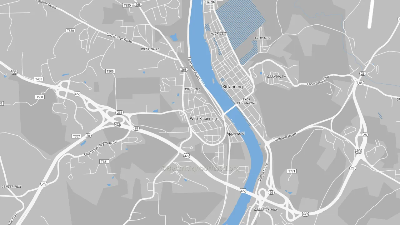 Transit Grade map of West Kittanning, PA