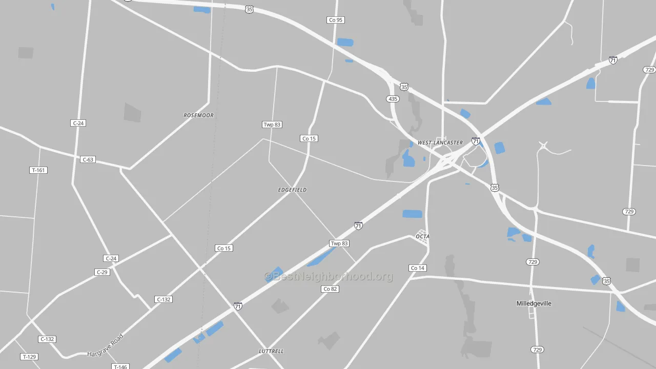 Transit Grade map of West Lancaster, OH