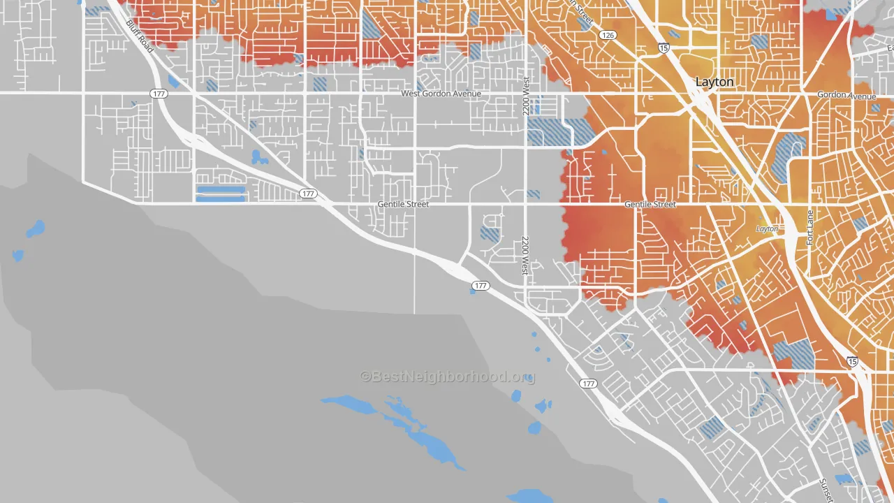 Transit Grade map of West Layton, UT