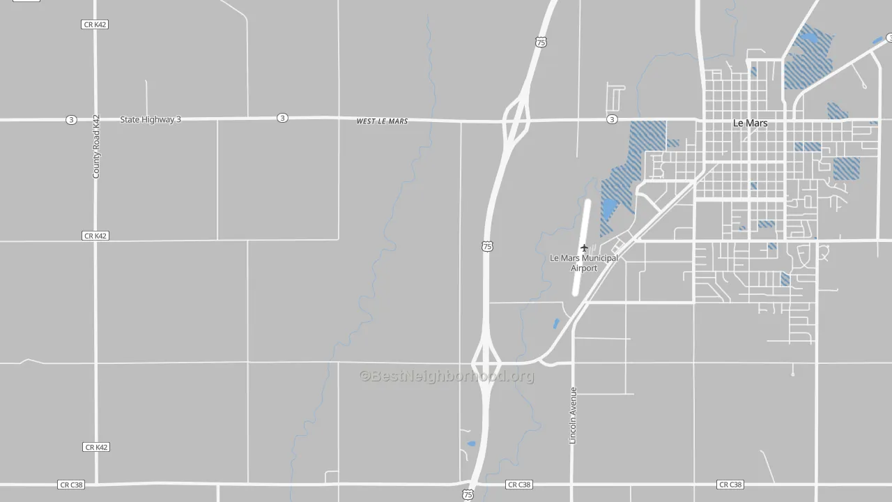Transit Grade map of West Le Mars, IA