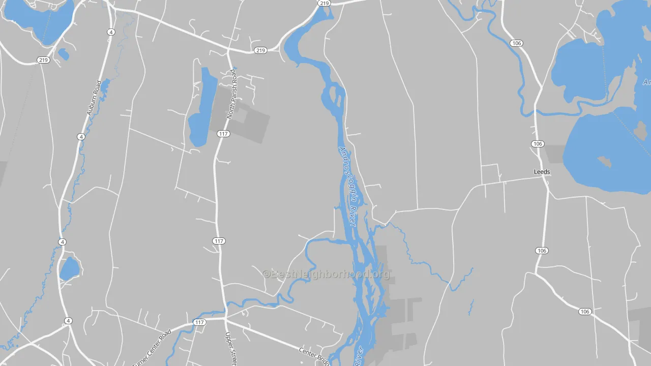 Transit Grade map of West Leeds, ME