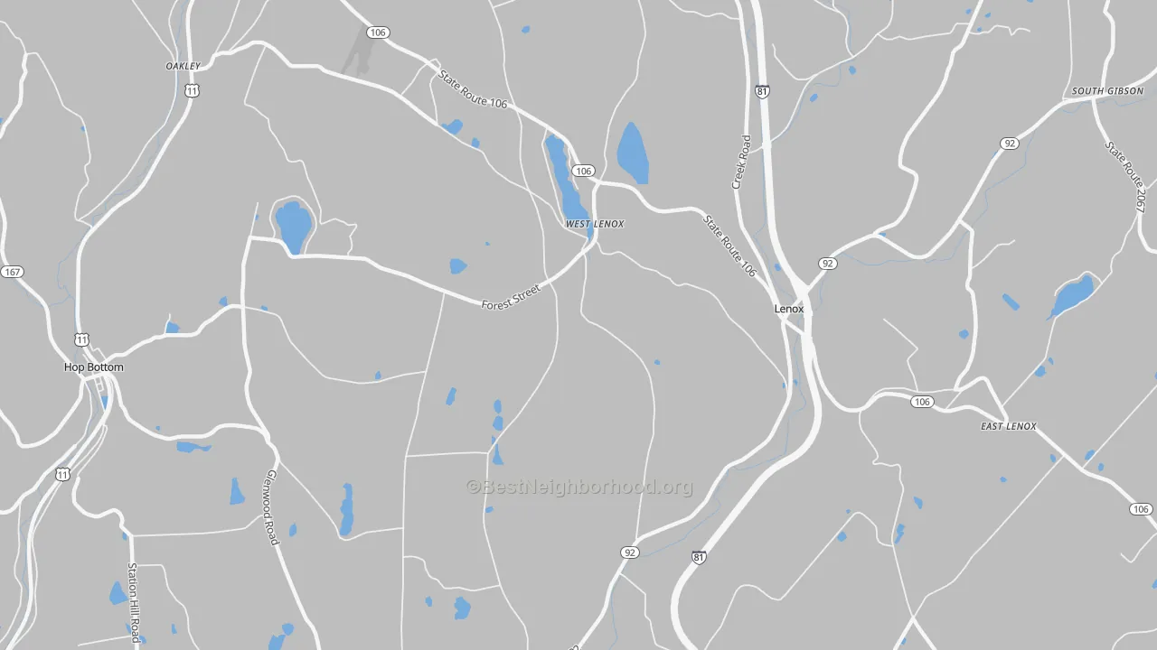 Transit Grade map of West Lenox, PA
