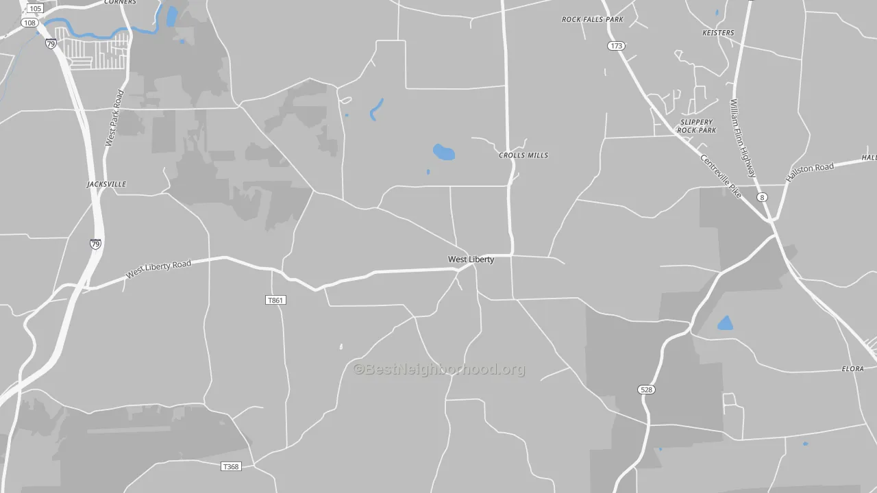 Transit Grade map of West Liberty, PA
