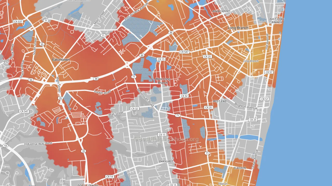 Transit Grade map of West Long Branch, NJ